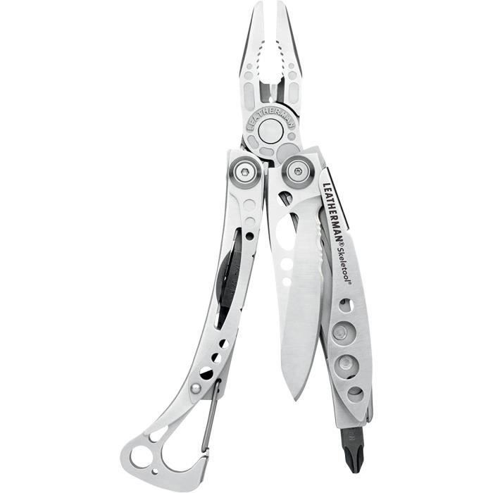 Leatherman Skeletool - Pince multifonctions en acier inoxydable, avec 7 outils dont un couteau, un adaptateur d'embout revers