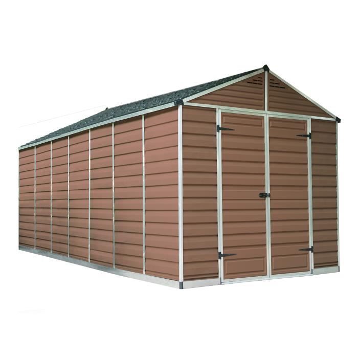 PALRAM Abri de jardin Skylight 12,1 m² - Aluminium et polycarbonate - Ambre