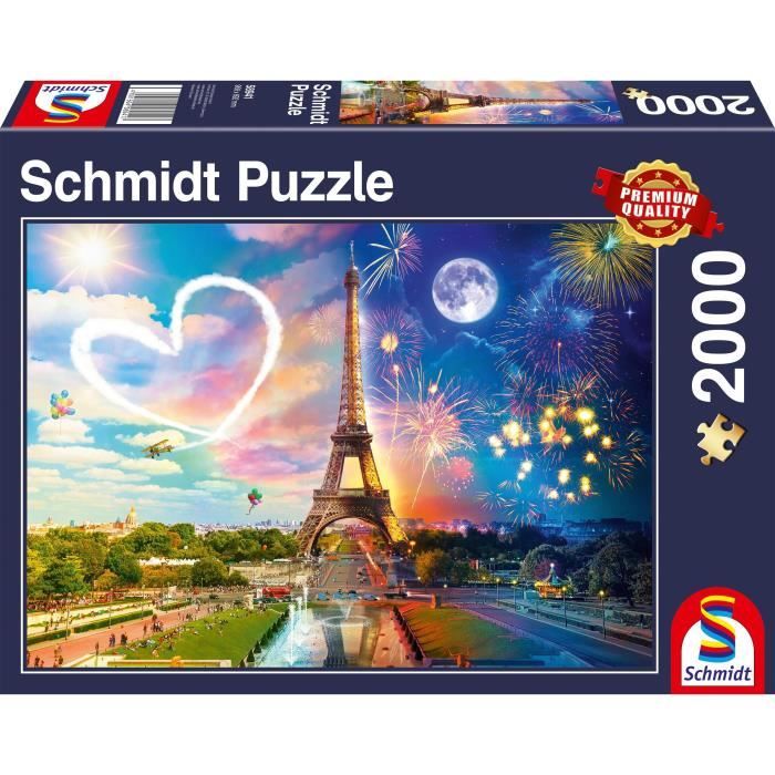 SCHMIDT SPIELE - Paris, Jour et nuit - Puzzle - 2000 pièces