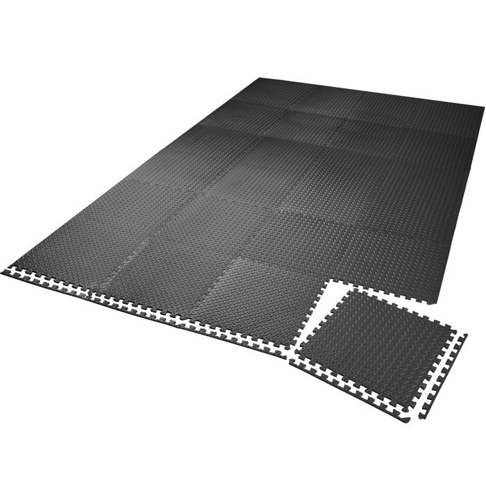 Ensemble de 24 Dalles Carrées EVA - Tapis de sol, Sport - noir