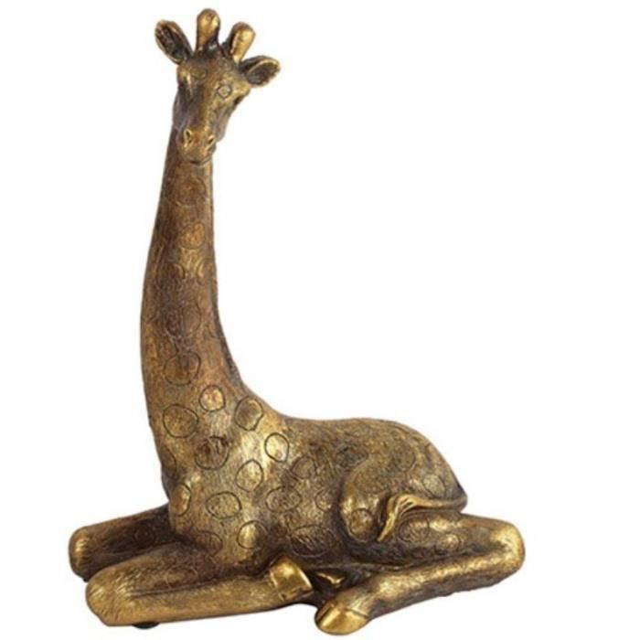 TOM statue girafe assise Amalia 23,5 cm polystone or