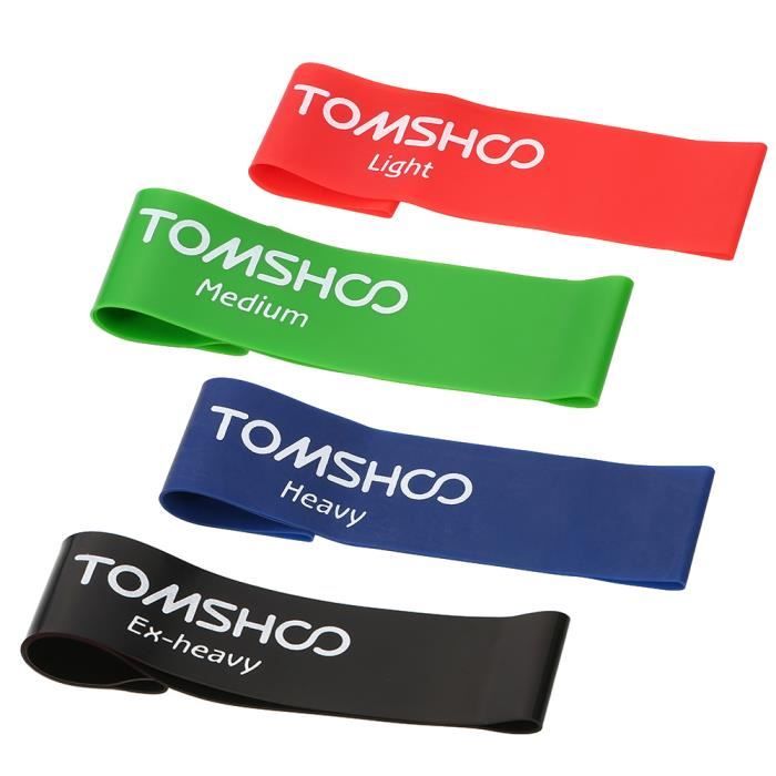TOMSHOO 4pcs Bandes Élastique de Fitness pour Gym formation yoga maison fitness