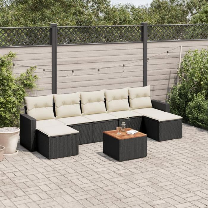 VIDA Ensemble Salon de jardin 8 pcs