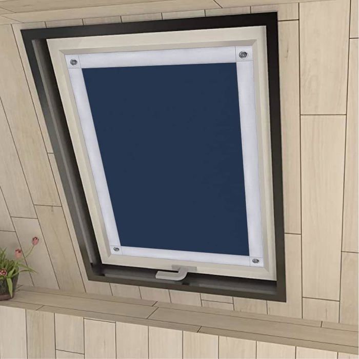 Store Occultant Pour Fenêtre De Toit - Revêtement Argenté 76x115cm - Sans Perçage, Ventouses - Protection Solaire Et Intimité