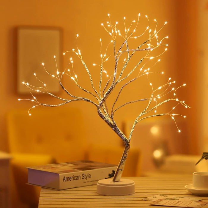 Lampe de table en forme darbre féérique veilleuse féerique branche réglable à faire soi-même 108 LED alimentée par batterie USB