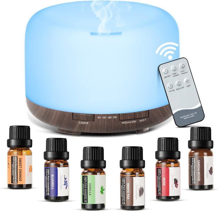 Humidificateur portable, capacité de 230 ml, diffuseur d'huiles essentielles nuage avec veilleuse et arrêt automatique sans eau, pour bureau | Leroy Merlin