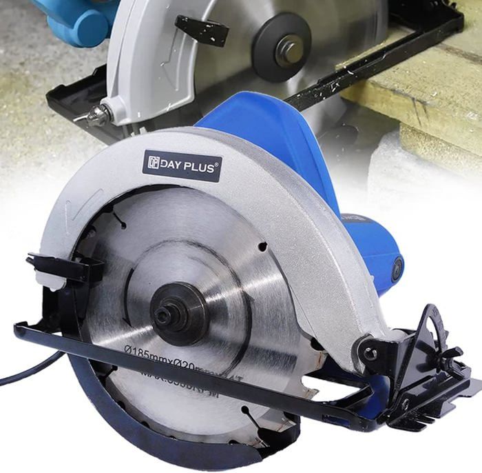 Scie Circulaire électrique DAYPLUS 1500 W 5500 RPM lames 185mm 24T Coupe 55mm (90°)