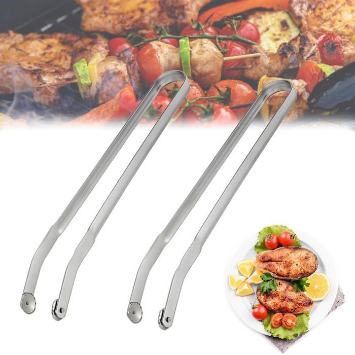 Set 3 Pièces Pince à Barbecue Inox - Pince à Saucisse, Pinceau à Badigeonner Et Chiffon De Nettoyage Pour Grillades Parfaites