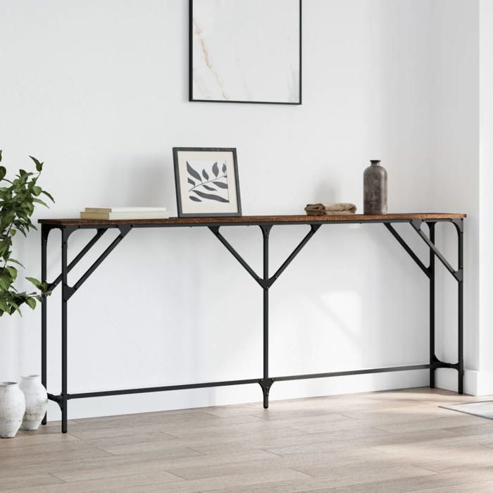 (Brun) Table Console，VIDAXL,Armoire haute de salon, table d'appoint ...