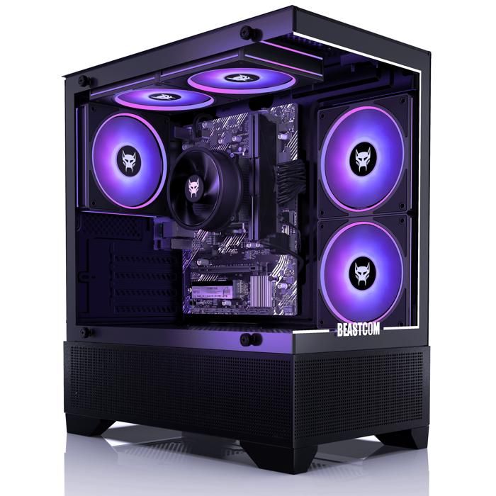 BEASTCOM Q3 | Essential Gaming PC | PC Gamer | AMD Ryzen 5 6X 4 20GHz 12 Threads | 4K Vega Radeon Graphique | RAM | SSD | HDMI | USB 3.2 | WiFi | Windows 11 Pro - vue 3