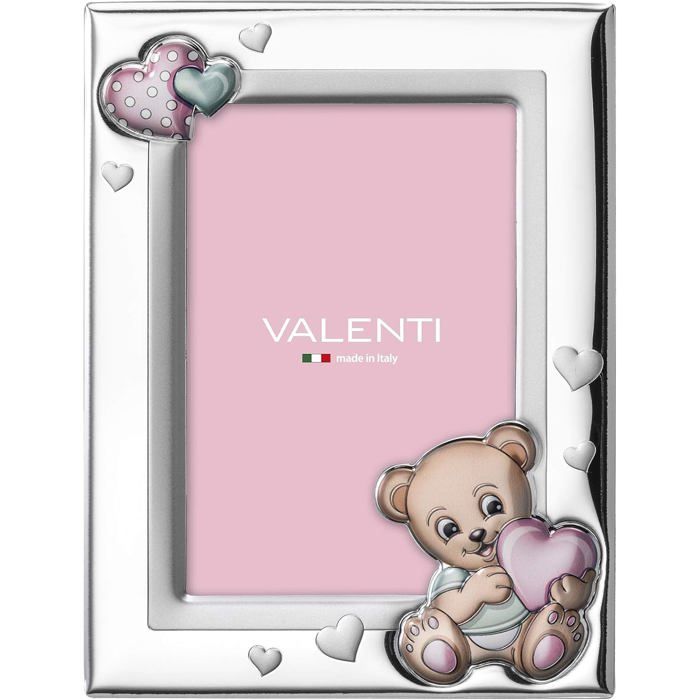 Cadre photo Valenti&Co en argent avec ourson coloré pour chambre d ...