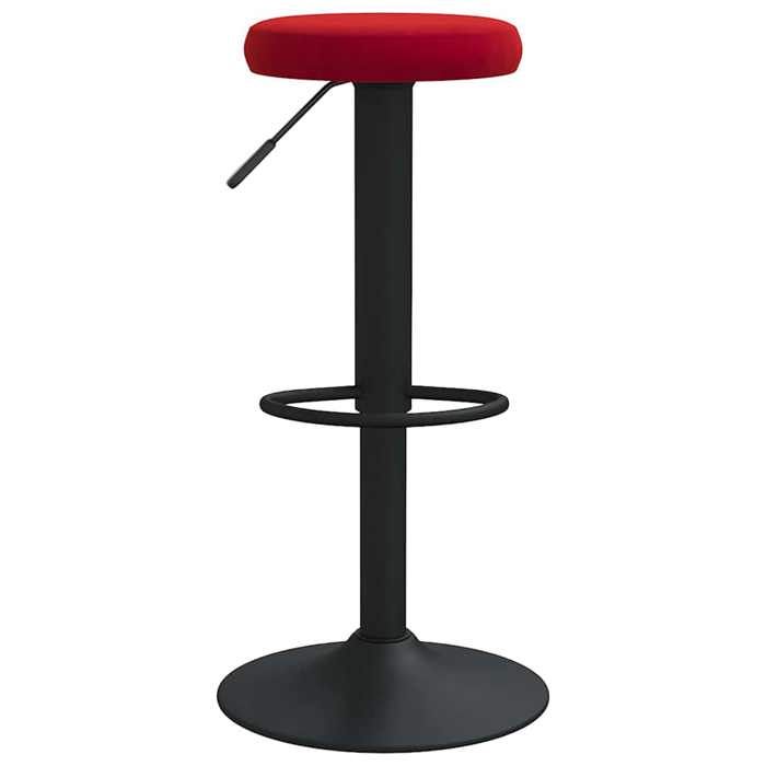 Rouge Chaises de bar - SOLOMON - (lot de 2) - Fauteuils cuisine - rouge bordeaux velours TT463