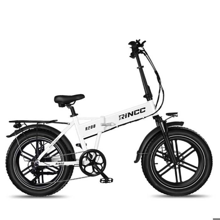 Vélo électrique Rincc R200 pour adulte Moteur 750W Batterie 48V 15Ah Autonomie 80-100 km (Mode Assist) Pneus 20 × 4 0 pouces