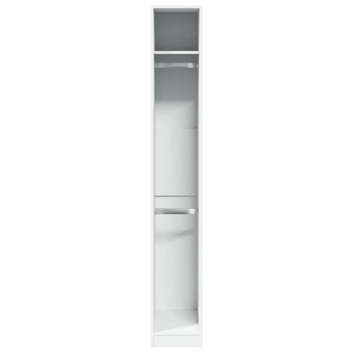 Moderne Garde-robe BURKE Armoire de chambre avec rangement Blanc 30x50x200 cm Bois dingénierie AA1986