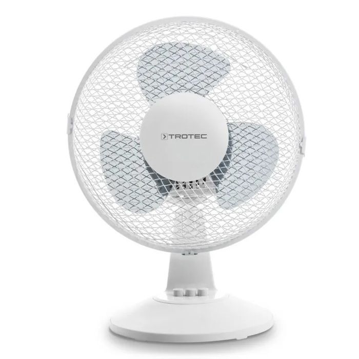 Ventilateur de bureau portable - TROTEC - 23 cm - 2 niveaux de vitesse - Oscillation 80° - Inclinaison réglable 30° - Trotec