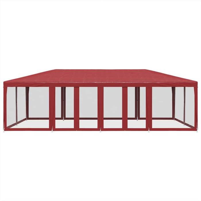 Belvédère pour jardin Anti-UV - UGM - Chapiteau/Tonnelle de jardin - avec 12parois latérales en maille rouge 8x4m PEHD LH2045826