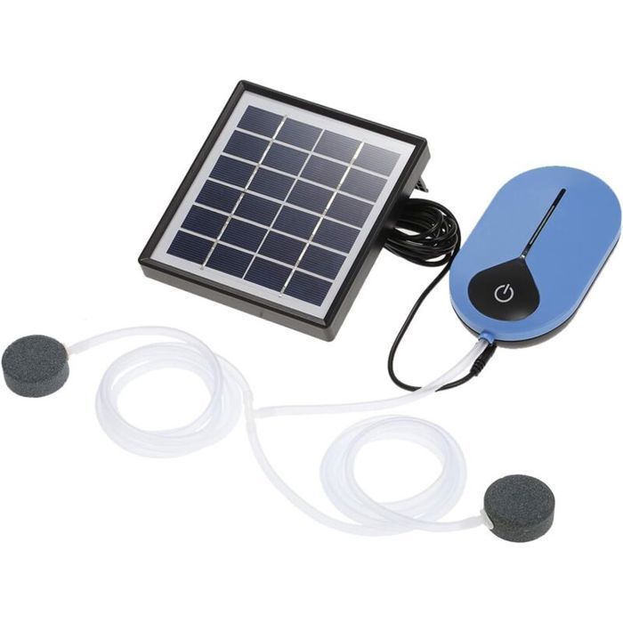Aérateur Solaire de Bassin 15W 6V 05 L/Min - 09 L/Min Pompe à Oxygène Solaire Enfichable 3600 mAh Aérateur dAquarium Sile