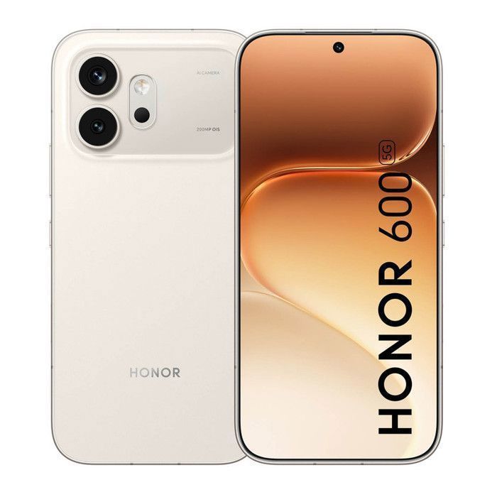 Smartphone HONOR 600 5G 8Go Ram 256Go Blanc doré Écran 6.57” 6 400mAh AI 200 MP Ultra Night HONOR SuperCharge 80 W - EU version