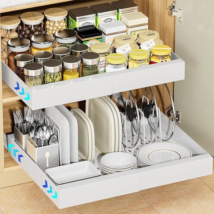 Tiroir de cuisine télescopique extensible organisateur armoire extensible tiroir coulissant pas de Bnc 32 52CM