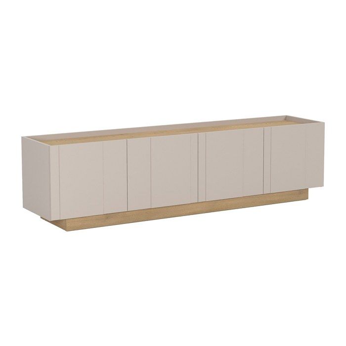 Meuble TV avec 4 portes - Beige et Naturel clair - ANARZA Meuble TV avec 4 portes - Beige et Naturel clair - ANARZA