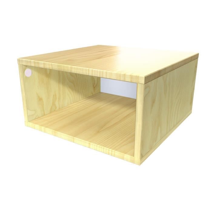 Cube De Rangement Bois Largeur 50 Cm Couleur Miel Dimensions