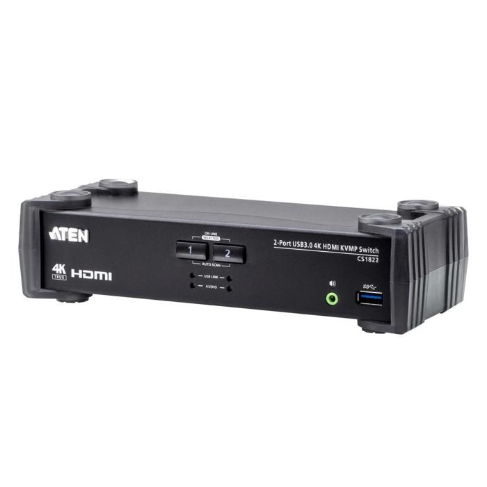 Aten Commutateur KVM - CS1822 - 2 Ports - USB 3.0 - HDMI - vue 1
