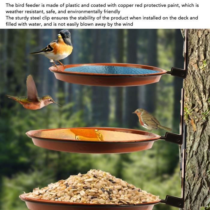 SURENHAP Mangeoire à Oiseaux Montée Sur Arbre Bol De Bain Pour Oiseaux