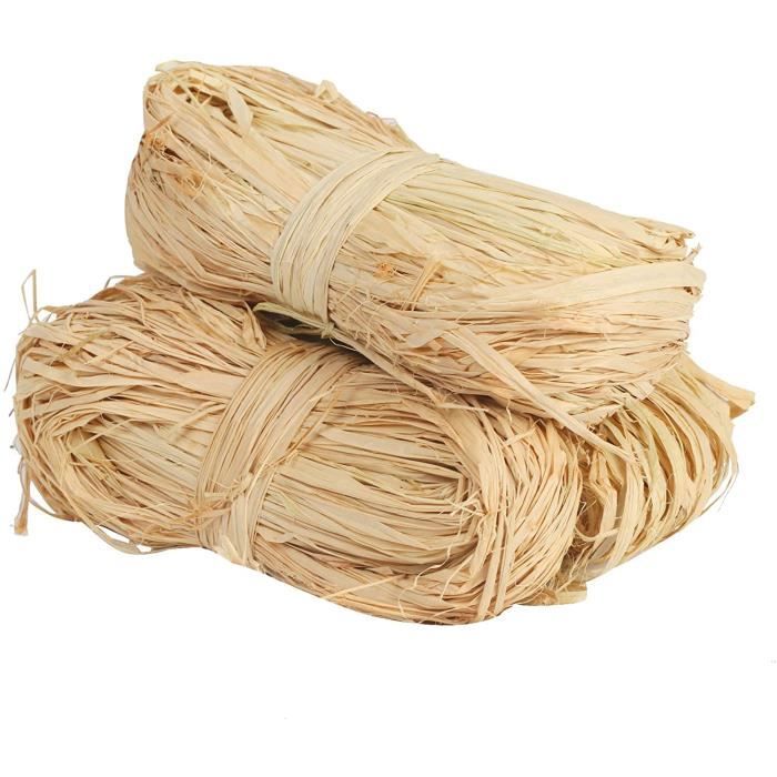Raphia Naturel 3 Rouleaux Naturbast Papier Beige Remplissage Emballage pour boîtes-Cadeaux Décoration Artisanat DIY Maison Fête