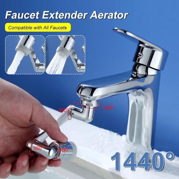 1440 ° robinet extension, 2 modes de sortie d'eau 1440 ° rotation