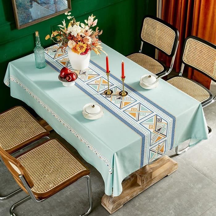 Nappe Impermeable 130X220Cm Nappe De Table Rectangulaire En Coton Et  Polyester, Nappe Imperméable Anti-Taches Pour Table, Co[w52141] - Cdiscount  Maison