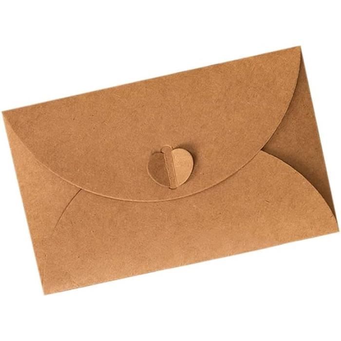 Lot De 100 Mini Enveloppes Kraft Marron Pour Cartes Cadeaux Et