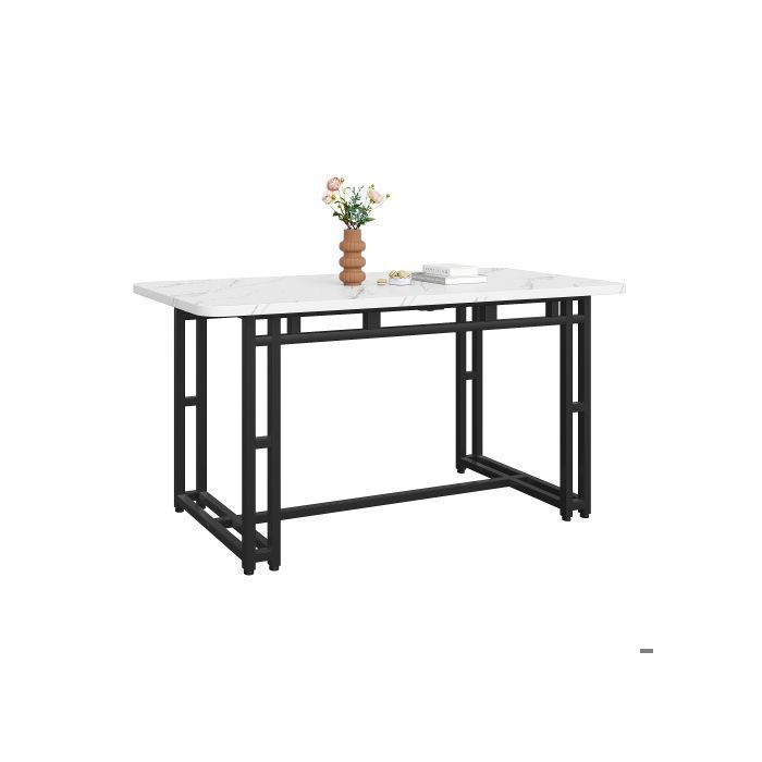 Table à Manger -140x80x74cm - Table de cuisine moderne - Table salle à manger - Rectangulaire - Plateaux en MDF - Blanc