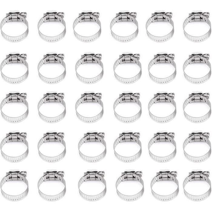 Lot De 10 Colliers De Serrage Pour Tuyaux 25-35mm - Acier - Neuf (défauts Mineurs Possibles)