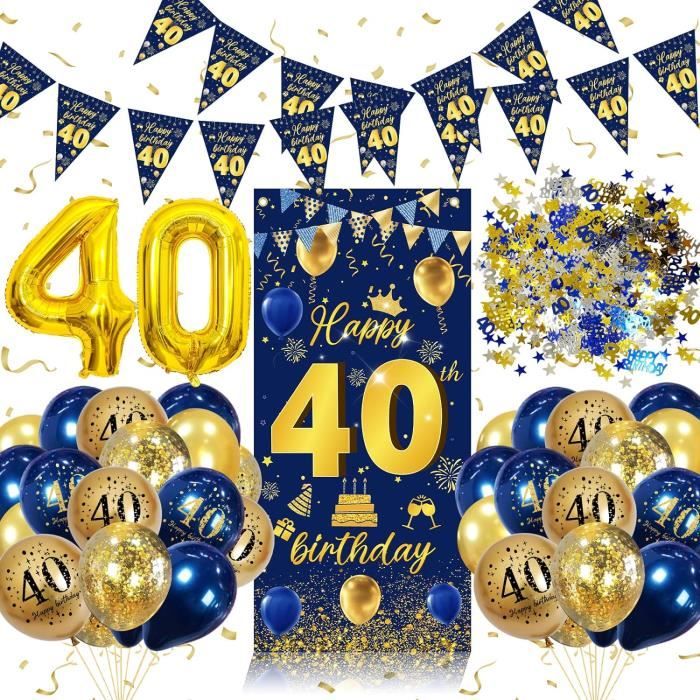 Guirlande fanions 40 ans - Décoration anniversaire 40 ans