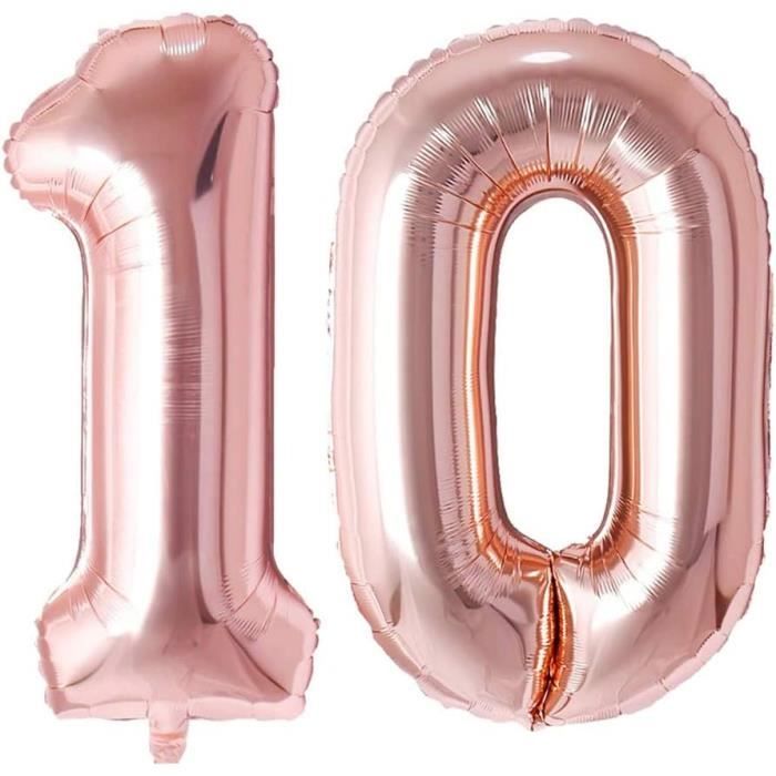 Birthday Ballon Chiffre 10 Rose Or 86Cm, Ballon Age Birthday Ballons Numéro  Anniversaire Chiffres 10 Ans Birthday Party - 32[u5288]