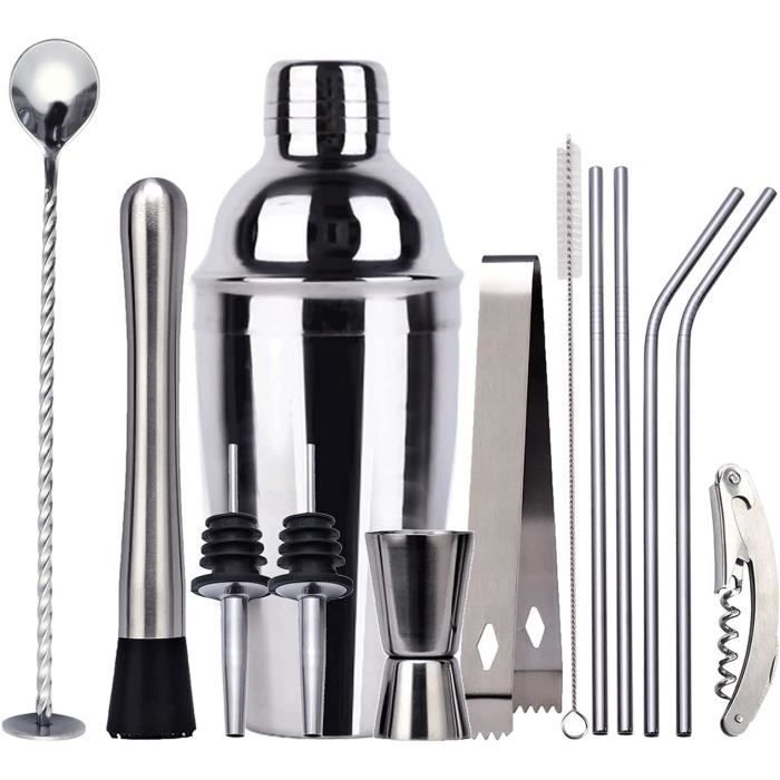 Kit Shaker Cocktail 14 Pièces En Acier Inoxydable 750ml | Pour Bar Et Maison