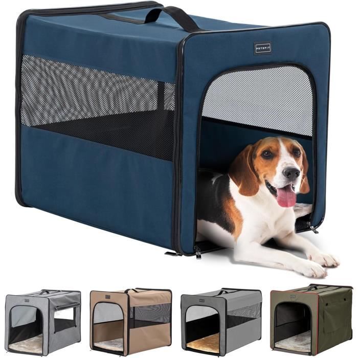 Caisse De Transport Pliable Pour Chien BCOCHAO Taille 36" - Grise, Pour Chiens Moyens/grands, Portable