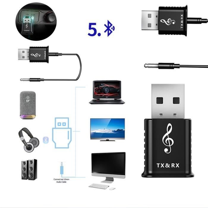 Recepteur Bluetooth Usb 5 0 Adaptateur Emetteur Audio Pour Tv Pc Casque Haut Parleur Jeffrey 5950 Ylz Recepteur Audio Avis Et Prix Pas Cher Cdiscount
