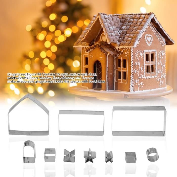 10pc Moule A Gateau Biscuits Moule De Patisserie Coupe Chocolat Cookie Emporte Piece Pour Pain D Epice Maison De Noel 3d Bob Cdiscount Maison