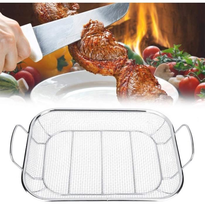 Grille Panier Pour Saucisses Et Hot-dogs - 6 Places - En Acier Avec Poignée En Bois - Dimensions 54x12 Cm - Pour Barbecue