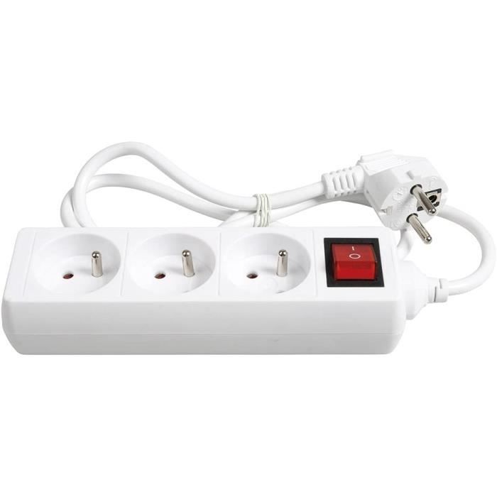 Multiprise Electrique avec Interrupteur Individuel,3 Prises avec  interrupteur Prise Multiple Murale avec 3 USB Chargeur,[Z553] - Cdiscount  Bricolage
