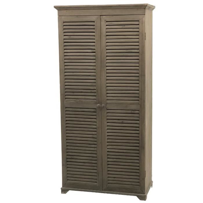 Armoire A Porte Volet Persienne De Rangement En Bois 175 Cm 10775 Armoire Achat Vente Armoire De Chambre Armoire A Porte Volet Soldes Sur Cdiscount Des Le 20 Janvier Cdiscount