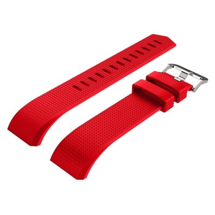 rouge Kutop Bracelet de remplacement en silicone pour Fitbit Charge 2 