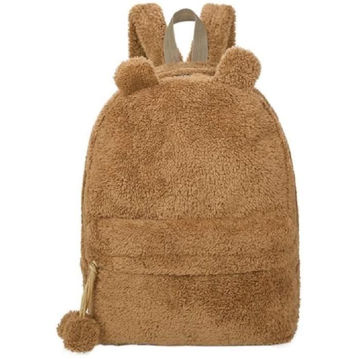 Ours tres mignon Sac a dos Femme fourrure Sac a dos en peluche Cartable Teenage Sacs a dos femme pour ordinateur portable Grand sac