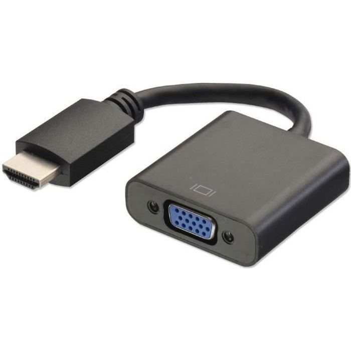 Adaptateur HDMI vers VGA - Haute Qualité - 1080p - Noir ou Blanc - Connecteur Mâle/Femelle