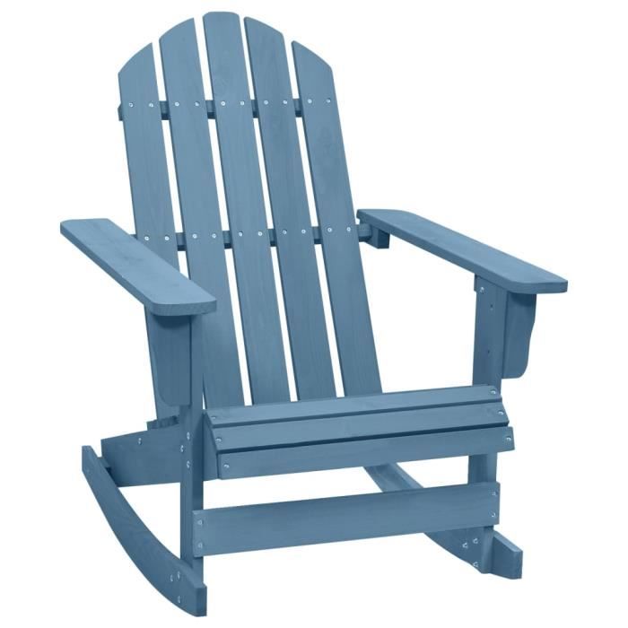 STAR® FAUTEUIL DE JARDIN - Chaise à bascule de jardin Adirondack Bois de sapin massif Bleu 70 x 91,5 x 92 cm|9154