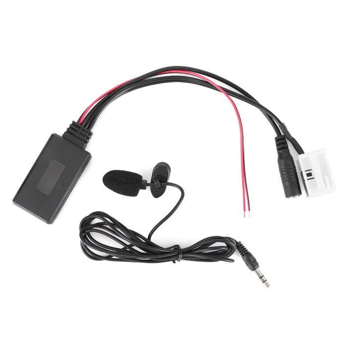 JIN Câble Audio Bluetooth 12 Broches Adaptateur AUX de Voiture Connecteur avec Microphone Adapté pour Citroen Berlingo