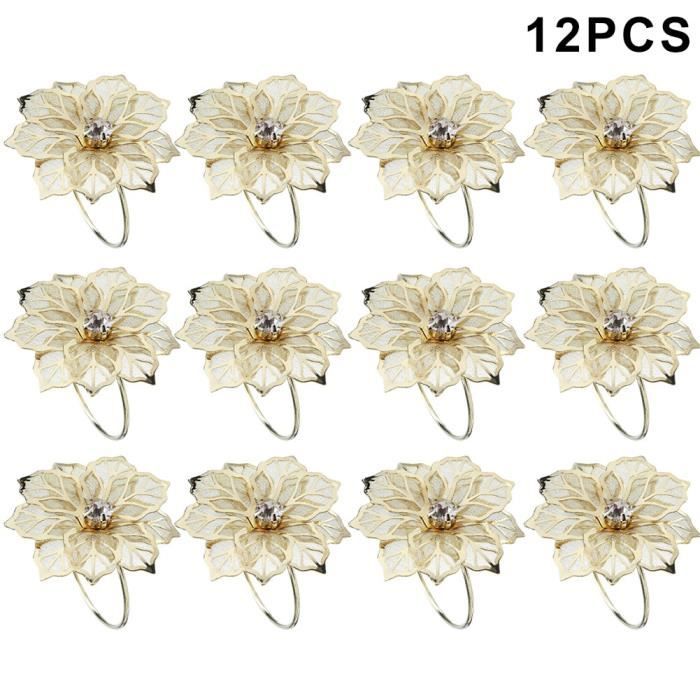 4 Anneaux De Serviette En Porcelaine Fleurs Multicolores Chine état Excellent