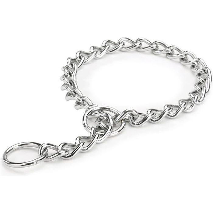 Collier de Dressage pour Chien Collier Étrangleur Réglable Chaîne Serpent en Métal pour Animaux Domestiques,2.5mm*50cm