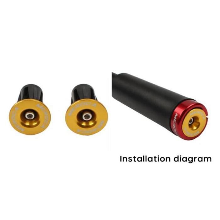 Bouchons De Guidon Vélo Colorés - 2 Pièces En Alliage Aluminium - Protège Guidon Pour VTT, Route, Fixie - Diam. 22-24mm